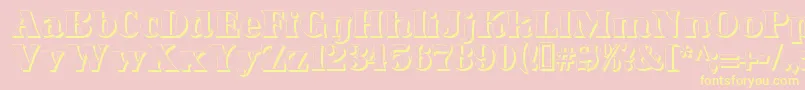 DominoShadow Font – Yellow Fonts on Pink Background