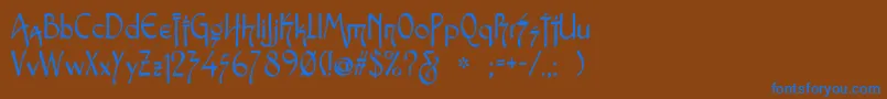Snotmaster Font – Blue Fonts on Brown Background