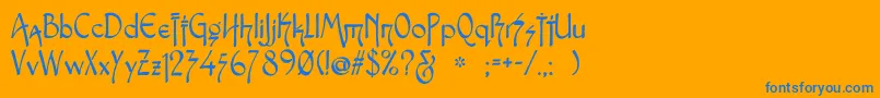 Snotmaster Font – Blue Fonts on Orange Background