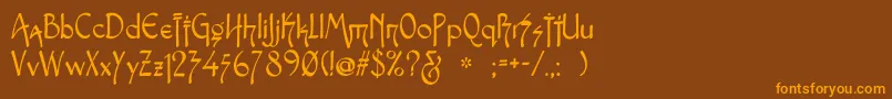 Snotmaster Font – Orange Fonts on Brown Background