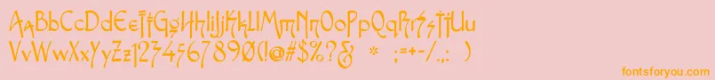 Snotmaster Font – Orange Fonts on Pink Background