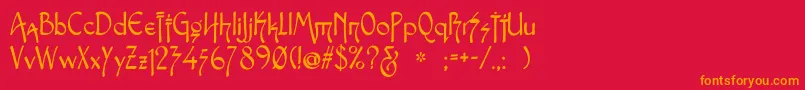 Snotmaster Font – Orange Fonts on Red Background