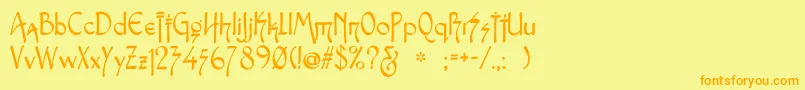 Snotmaster Font – Orange Fonts on Yellow Background