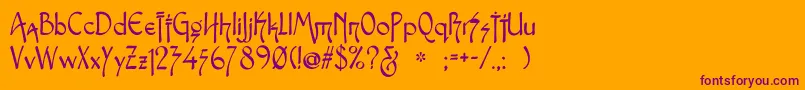 Snotmaster Font – Purple Fonts on Orange Background