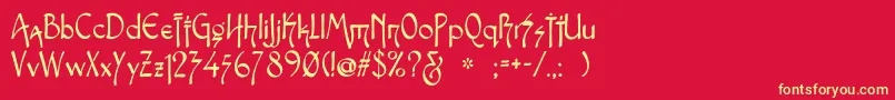 Snotmaster Font – Yellow Fonts on Red Background