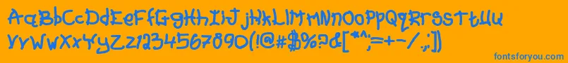 SundayKid Font – Blue Fonts on Orange Background