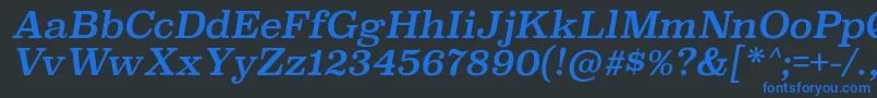 SuperclarendonrgItalic Font – Blue Fonts on Black Background