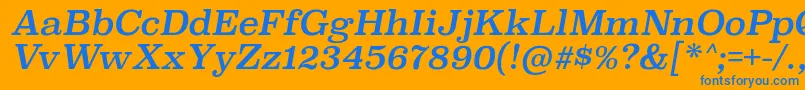 SuperclarendonrgItalic Font – Blue Fonts on Orange Background