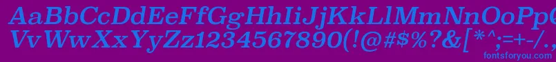 SuperclarendonrgItalic Font – Blue Fonts on Purple Background