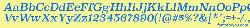 SuperclarendonrgItalic Font – Blue Fonts on Yellow Background