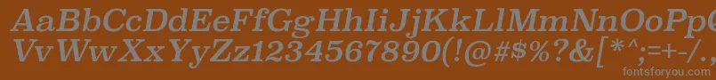 SuperclarendonrgItalic-Schriftart – Graue Schriften auf braunem Hintergrund