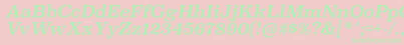 SuperclarendonrgItalic Font – Green Fonts on Pink Background