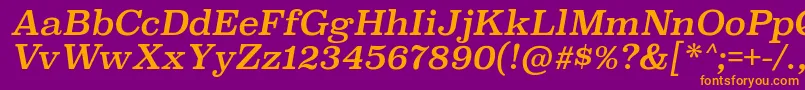 SuperclarendonrgItalic Font – Orange Fonts on Purple Background