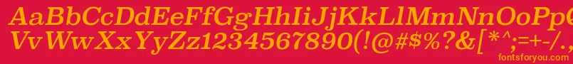 SuperclarendonrgItalic Font – Orange Fonts on Red Background