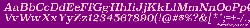 SuperclarendonrgItalic Font – Pink Fonts on Purple Background
