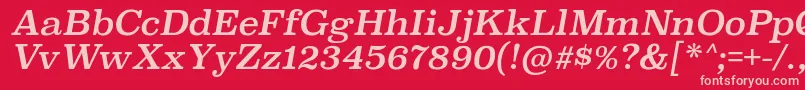 SuperclarendonrgItalic Font – Pink Fonts on Red Background