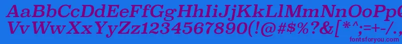 SuperclarendonrgItalic Font – Purple Fonts on Blue Background