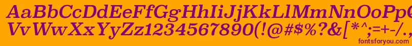 SuperclarendonrgItalic Font – Purple Fonts on Orange Background