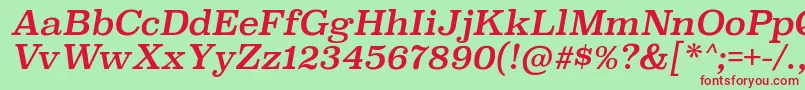 SuperclarendonrgItalic Font – Red Fonts on Green Background