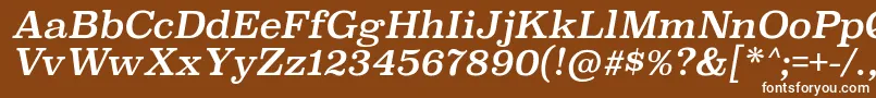 SuperclarendonrgItalic-fontti – valkoiset fontit ruskealla taustalla
