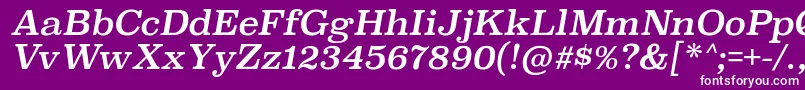 SuperclarendonrgItalic Font – White Fonts on Purple Background