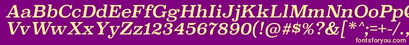 SuperclarendonrgItalic Font – Yellow Fonts on Purple Background