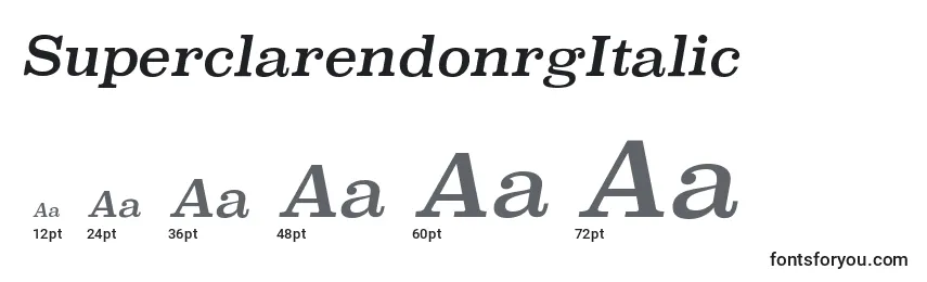 Размеры шрифта SuperclarendonrgItalic