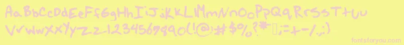 fuente Kourtneysmustache – Fuentes Rosadas Sobre Fondo Amarillo