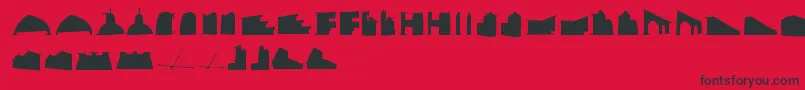 フォントMancitecture – 赤い背景に黒い文字