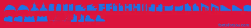 フォントMancitecture – 赤い背景に青い文字