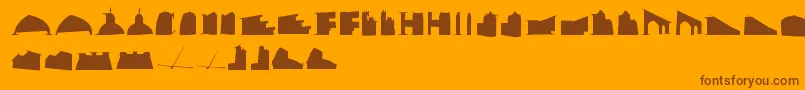 Mancitecture Font – Brown Fonts on Orange Background