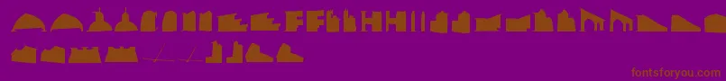 フォントMancitecture – 紫色の背景に茶色のフォント