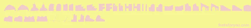 フォントMancitecture – ピンクのフォント、黄色の背景