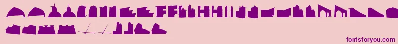 Mancitecture Font – Purple Fonts on Pink Background