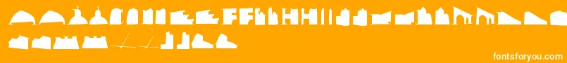 フォントMancitecture – オレンジの背景に白い文字