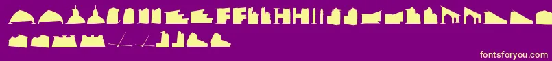 Mancitecture Font – Yellow Fonts on Purple Background