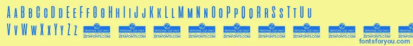 AliensAndCowsTrial Font – Blue Fonts on Yellow Background