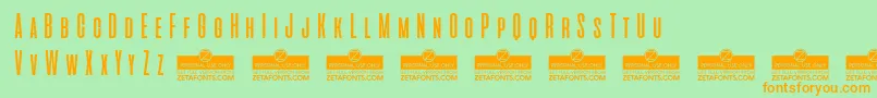 AliensAndCowsTrial Font – Orange Fonts on Green Background