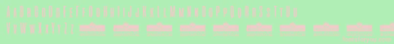 フォントAliensAndCowsTrial – 緑の背景にピンクのフォント