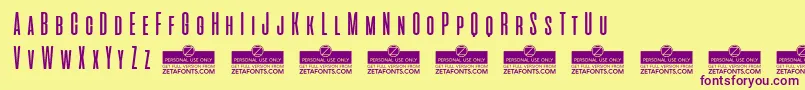 AliensAndCowsTrial Font – Purple Fonts on Yellow Background