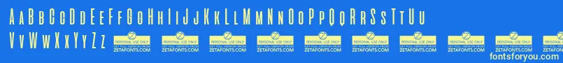 AliensAndCowsTrial Font – Yellow Fonts on Blue Background
