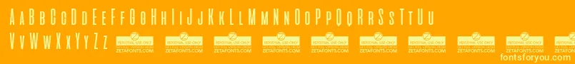 AliensAndCowsTrial Font – Yellow Fonts on Orange Background