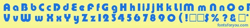 フォントPmp – 青い文字が黄色の背景にあります。