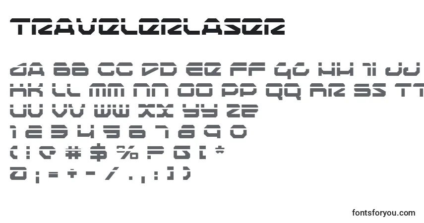 TravelerLaser-fontti – aakkoset, numerot, erikoismerkit