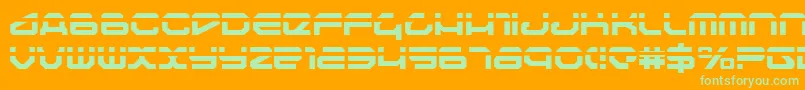 TravelerLaser Font – Green Fonts on Orange Background