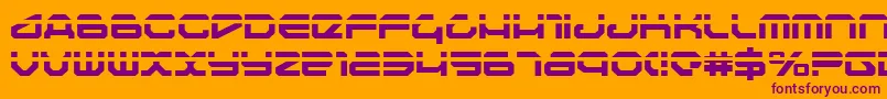 TravelerLaser Font – Purple Fonts on Orange Background