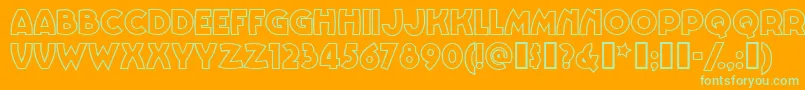Шрифт Vinnbbn – зелёные шрифты на оранжевом фоне