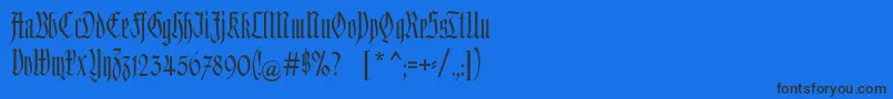 Шрифт Kleinsemmering – чёрные шрифты на синем фоне
