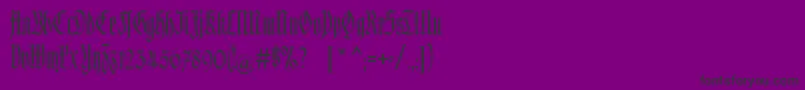 Kleinsemmering-Schriftart – Schwarze Schriften auf violettem Hintergrund
