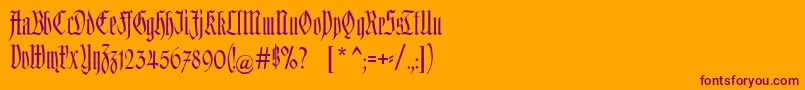 Kleinsemmering Font – Purple Fonts on Orange Background